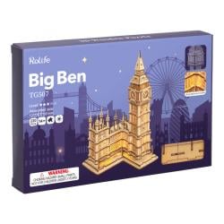 RoboTime drevené 3D puzzle hodinová veža Big Ben svietiaci