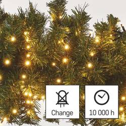 Emos Vianočná reťaz klaster 600 LED 12m, časovač, jantárová