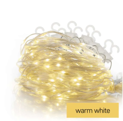 Emos LED vianočná drop reťaz – cencúle 1.7m, vonkajšia aj vnútorná, teplá biela, programy