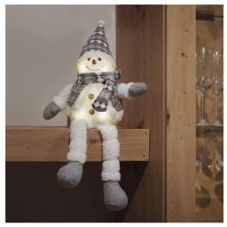 Emos LED vianočný snehuliak sediaci, 31cm, 3×AA, vnút., teplá biela