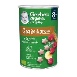 GERBER Organic chrumky s malinami a banánom 35 g?