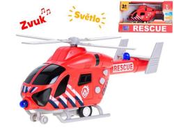 MIKRO -  Helikoptéra hasiči 20cm na zotrvačník na batérie so svetlom a zvukom