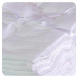 KIKKO Plienky bavlnené vysokogramážne 10 ks Lux biele 70x70 cm