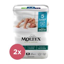2x MOLTEX Pure&Nature Nohavičky plienkové jednorázové 5 Junior (9-14 kg) 20 ks
