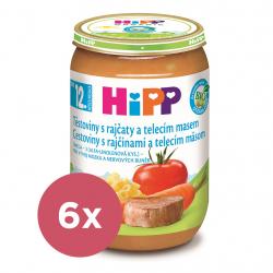 6x HiPP BIO Cestoviny s rajčinami a teľacím mäsom od 12. mesiaca, 220 g
