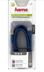 Hama predlžovací USB kábel 1.8m modrý