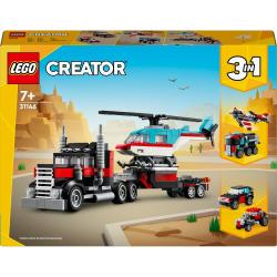 LEGO LEGO® Creator 3 v 1 31146 Nákladiak s plochou korbou a helikoptérou