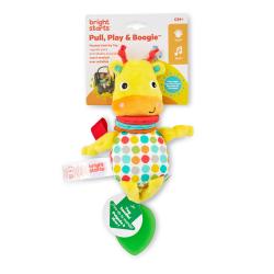 BRIGHT STARTS Hračka s melódiou na C krúžku Pull, Play & Boogie™ žirafa 0m+