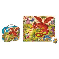 Janod Janod Puzzle v kufríku Dračie kráľovstvo 54 ks