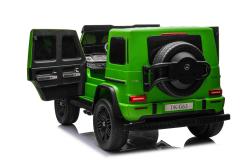 BENEO Mercedes-Benz G63 AMG 4x42 Dvojmiestne 24V, zelené lak, MP4 s USB/AUX vstup, Pohon 4x4, Batéri