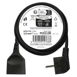 Emos 1 zásuvka 3m čierny 16A 1.5mm2