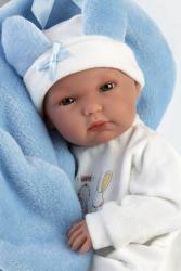 Llorens Llorens 63597 NEW BORN chlapček - realistická bábika bábätko s celovinylovým telom - 35