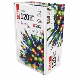 Emos LED vianočná reťaz 12m multicolor, programy