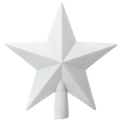 Vianočný špic hviezda glitter 20cm biela