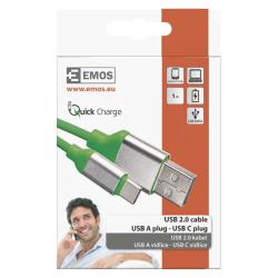 Emos Kábel USB-C 1m zelený