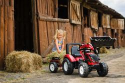 FALK FALK Šliapací traktor 4000AM VALTRA S4 s predným nakladačom a vlečkou