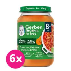 6x GERBER Organic 100% rastlinný príkrm cícer s paradajkovou omáčkou a mrkvou 190 g?