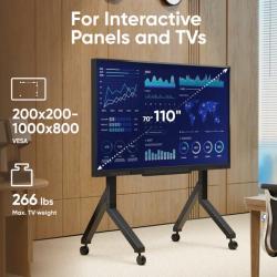 Onkron TS2081 mobilný stojan pre TV 70"-110" s držiakom, čierny, VESA max 1000x800  + doručenie zadarmo 