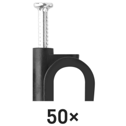 Emos Káblové príchytky 10mm čierne 50ks