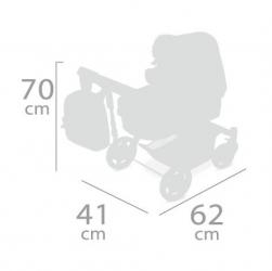 DeCuevas Toys DeCuevas 80535 Skladací kočík pre bábiky 3 v 1 s batôžkom SKY 2020 - 70 cm