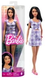 Mattel Mattel Barbie Modelka – Fialkové kockované šaty