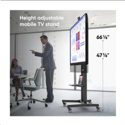 Onkron TS1891 výškovo nastaviteľný mobilný stojan pre TV 50"-90" s policami, čierny, VESA max 800x60  + doručenie zadarmo 