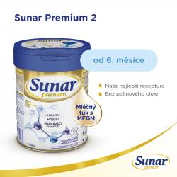 6x SUNAR Premium 2 Mlieko pokračovacie 700 g