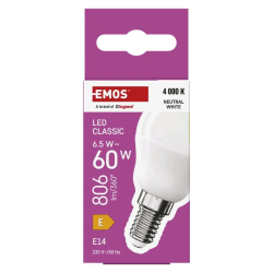 Emos Classic Mini Globe 6.5W E14 806lm neutrálna biela