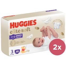 2x HUGGIES® Elite Soft Pants Nohavičky plienkové jednorázové 3 (6-11 kg) 48 ks