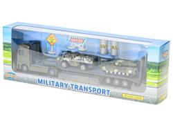 MIKRO -  2-Play Traffic vojenský transporter 25 cm kov s obrnenými vozidlami voľný chod 2 ks