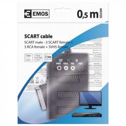 Emos Kábel SCART - 3xSCART+3RCA+SVHS 0,5m
