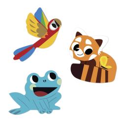 Janod Janod Stickers Samolepky Exotické zvieratá 100 ks od 3 rokov
