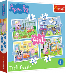 Trefl Trefl Puzzle 4v1 - Spomienka na prázdniny / Peppa Pig