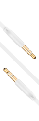 FIXED Plochý audio AUX kábel s konektormi 2 x 3.5mm jack, biely