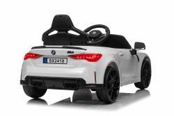 BENEO BMW M4, biele, 2,4 GHz dialkové ovládanie, USB / Aux Vstup, odpruženie, 12V batéria, LED Svetl