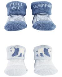 CARTER'S Ponožky Blue Stripe Panda chlapec LBB 2 ks, NB/ veľ. 56