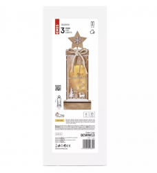 Emos LED dekorácia drevená – zimná krajina 34cm, 2x AA, vnútorná, teplá biela, časovač