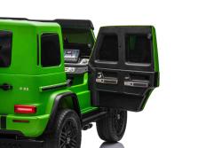 BENEO Mercedes-Benz G63 AMG 4x42 Dvojmiestne 24V, zelené lak, MP4 s USB/AUX vstup, Pohon 4x4, Batéri