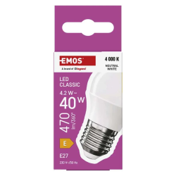 Emos Classic Mini Globe 4.2W E27 470lm neutrálna biela