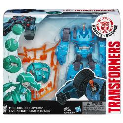 Hasbro Transformers RID Súboj Midconov Overload a Backtrack - modro-zelený