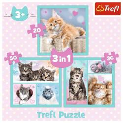 Trefl Puzzle 3v1 - Milé domáce zvieratká / Trefl