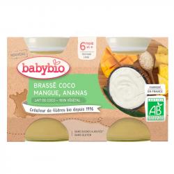 3x BABYBIO Brassé z kokosového mlieka mango ananás 2x 130 g