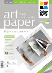 ColorWay Nažehľovací papier na svetlý textil A4 120g/m2 5ks