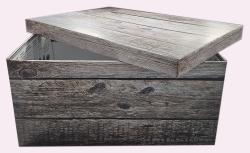 Úložná krabica MAXI WOOD GREY 51x37x24cm