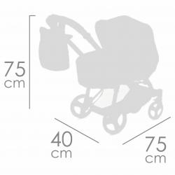 DeCuevas DeCuevas 81646 Skladací kočík pre bábiky 3 v 1 s prenosnou taškou NIZA 2022 - 75 cm