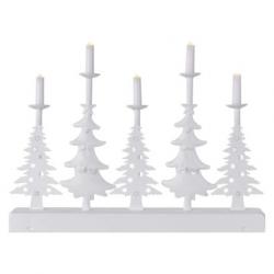 Emos LED svietnik – vianočné stromy so sviečkam 24cm, 2x AA, teplá biela, časovač