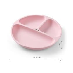 BABYONO Tanier silikónový s prísavkou - pink 6m+