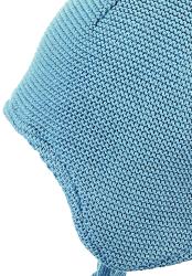 STERNTALER Čiapka pletená GOTS bavlnená podšívka na viazanie blue chlapec veľ. 43 cm- 5-6 m