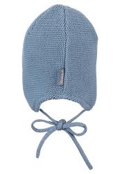 STERNTALER Čiapka pletená GOTS bavlnená podšívka na viazanie blue chlapec veľ. 35 cm- 1-2 m