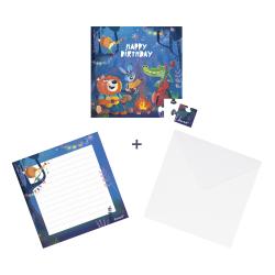 Janod Janod Blahoželanie k narodeninám s puzzle Les